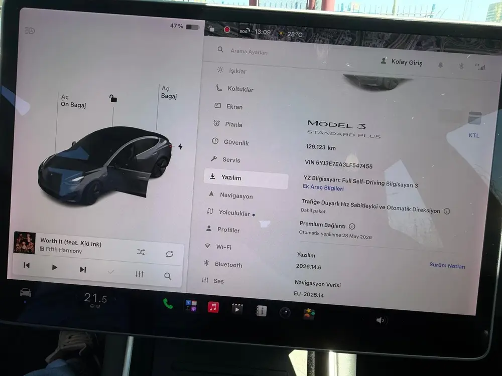 Tesla Model 3 Standard RWD Plus 60 kWh, SOH %84 uit 2019, foto 16
