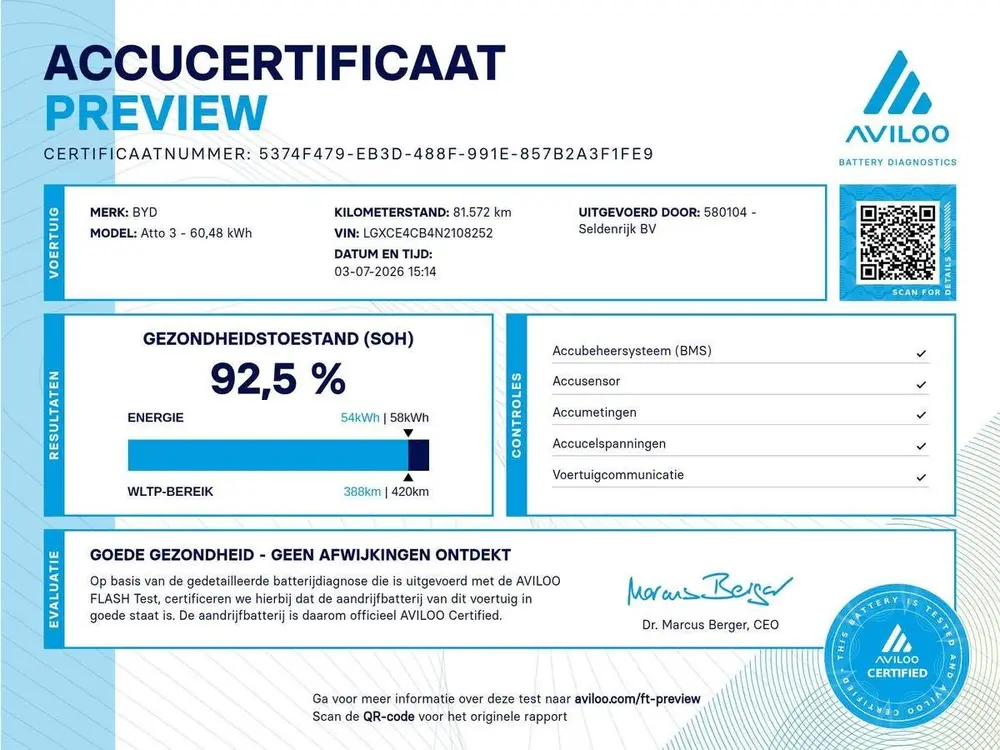 BYD Atto 3 Comfort 60 kWh | Warmtepomp | 92.5% SOH | 3-Fase uit 2023, foto 14