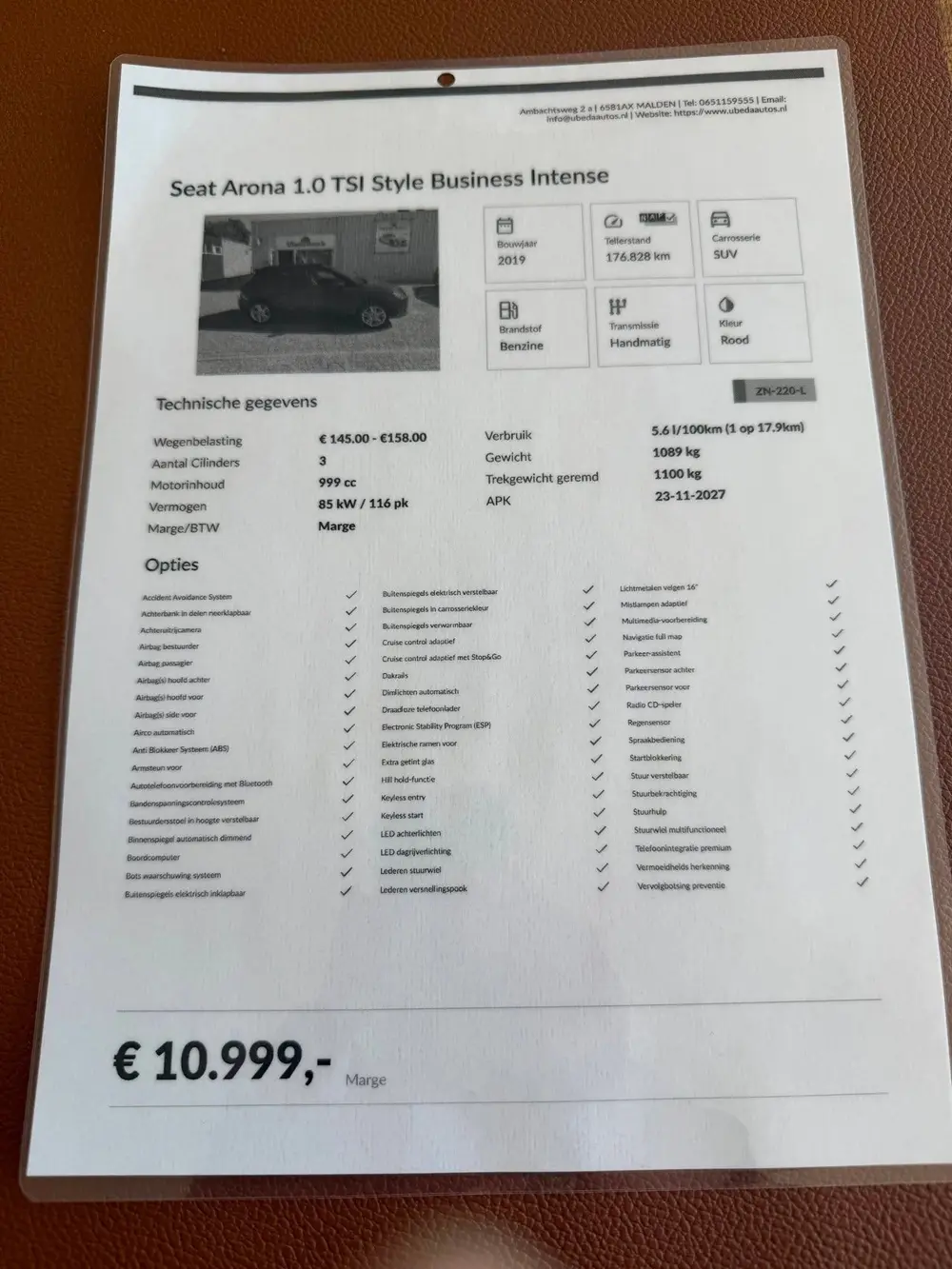 SEAT Arona 1.0 TSI Style Business Intense uit 2019, foto 19