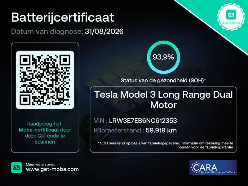 Tesla Model 3 Long-Range AWD 351pk 75 kWh UPGRADE 93 uit 2022, foto 2