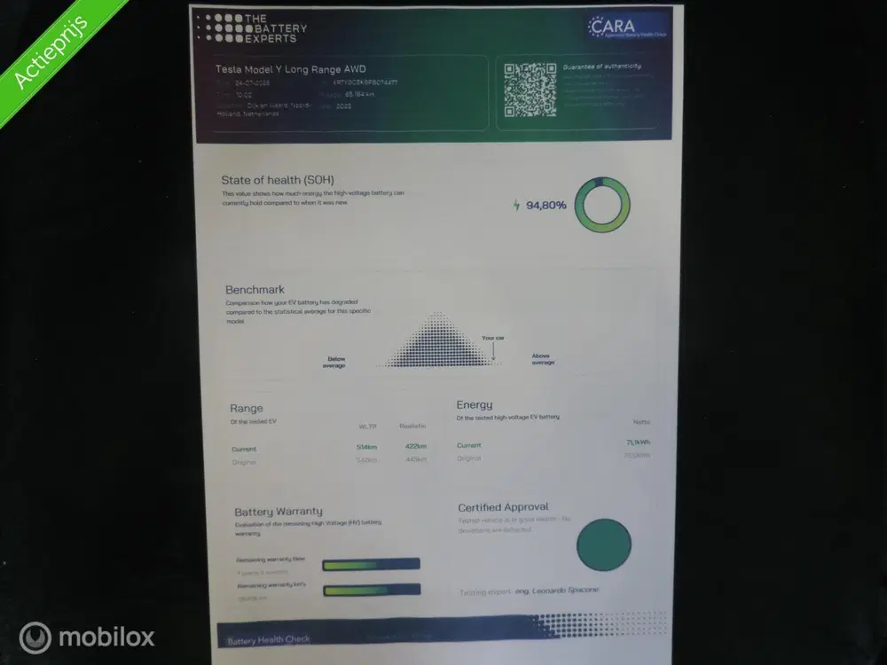 Tesla Model Y Long Range AWD 75 kWh 61dkm marge uit 2023, foto 3