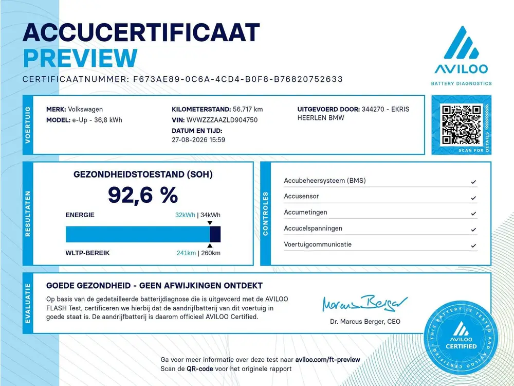 Volkswagen E-Up! e-up! / SoH 92,6% / Comfort pakket uit 2020, foto 2