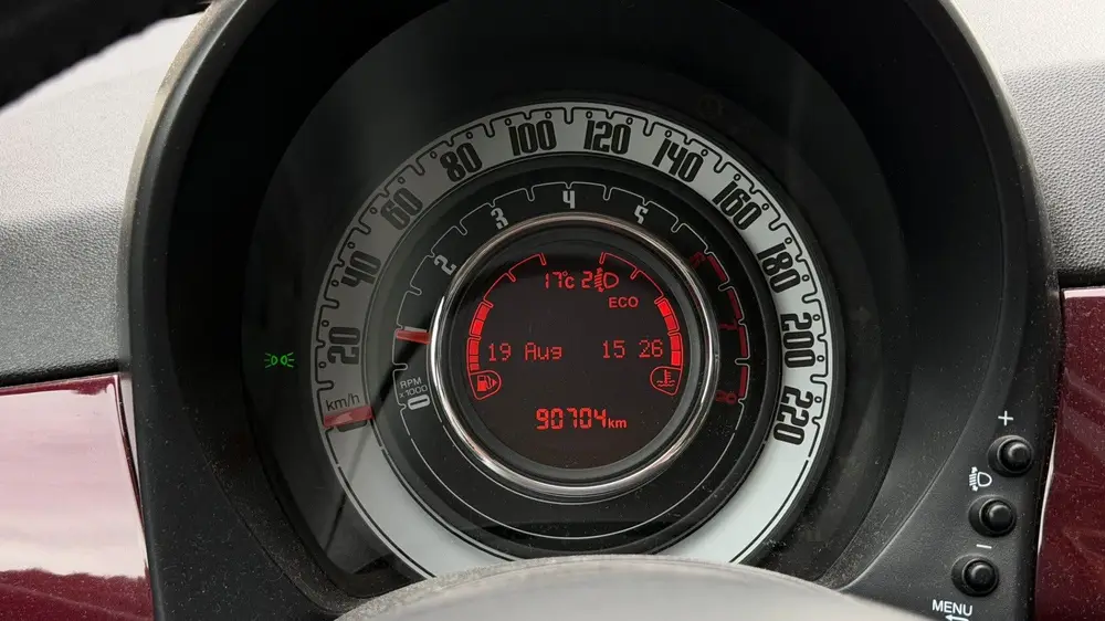 Fiat 500 0.9 TwinAir Turbo Collezione, Panoramadak, Cruise uit 2019, foto 12