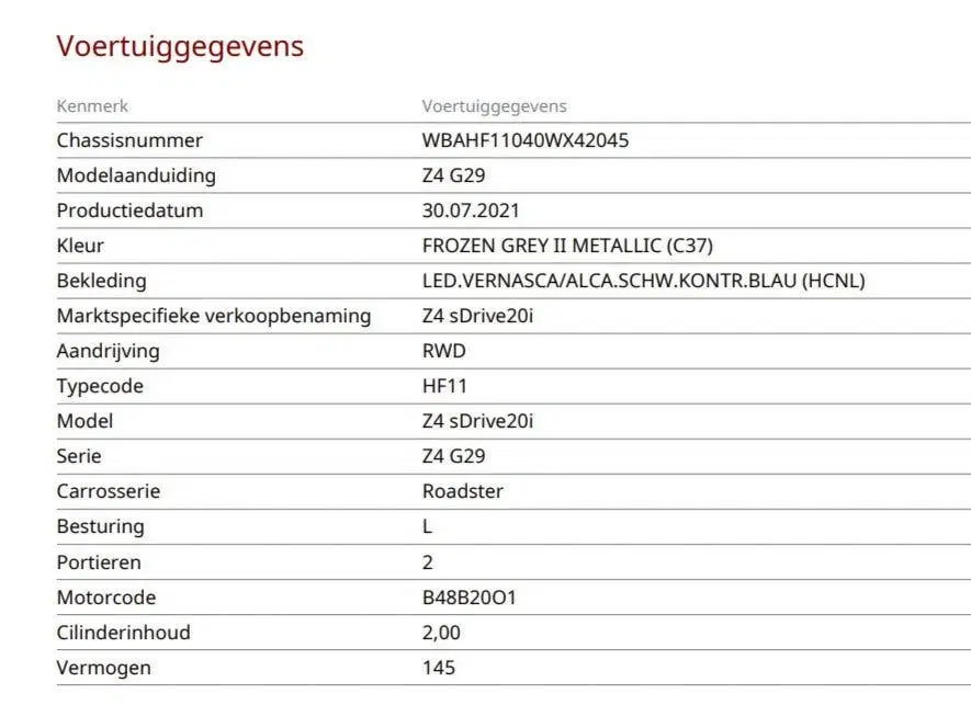 BMW Z4 sDrive20i M-Sport High Executive Frozen Gr uit 2022, foto 20