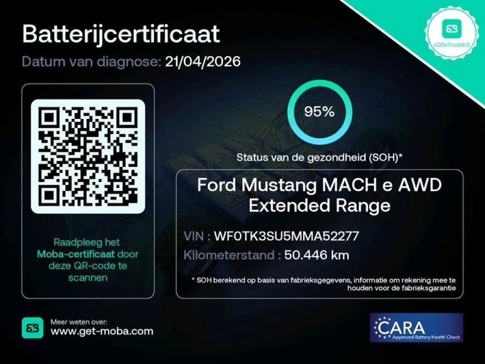 Ford Mustang Mach-E Ford Mustang Mach-E 98kWh SOH 95% PANO E uit 2021, foto 2
