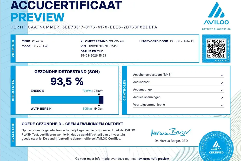 Polestar 2 Long Range 78 kWh (94%SOH) Memory Camera 19'LMV L uit 2022, foto 2