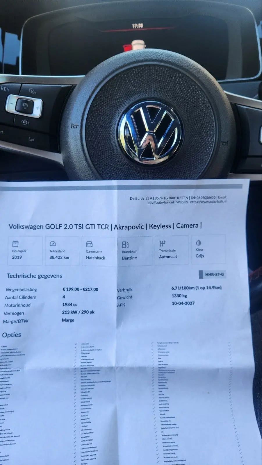 Volkswagen Golf VII Golf 2.0 TSI 290pk 7-DSG 2019 Grijs uit 2019, foto 8
