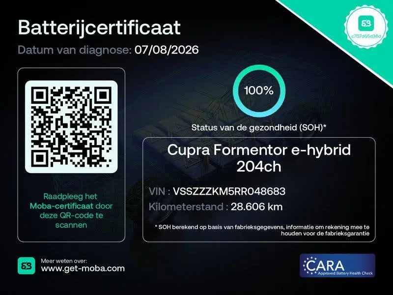 Cupra Formentor 1.4 e-Hybrid SOH 100% Camera Memory-stoele uit 2024, foto 7