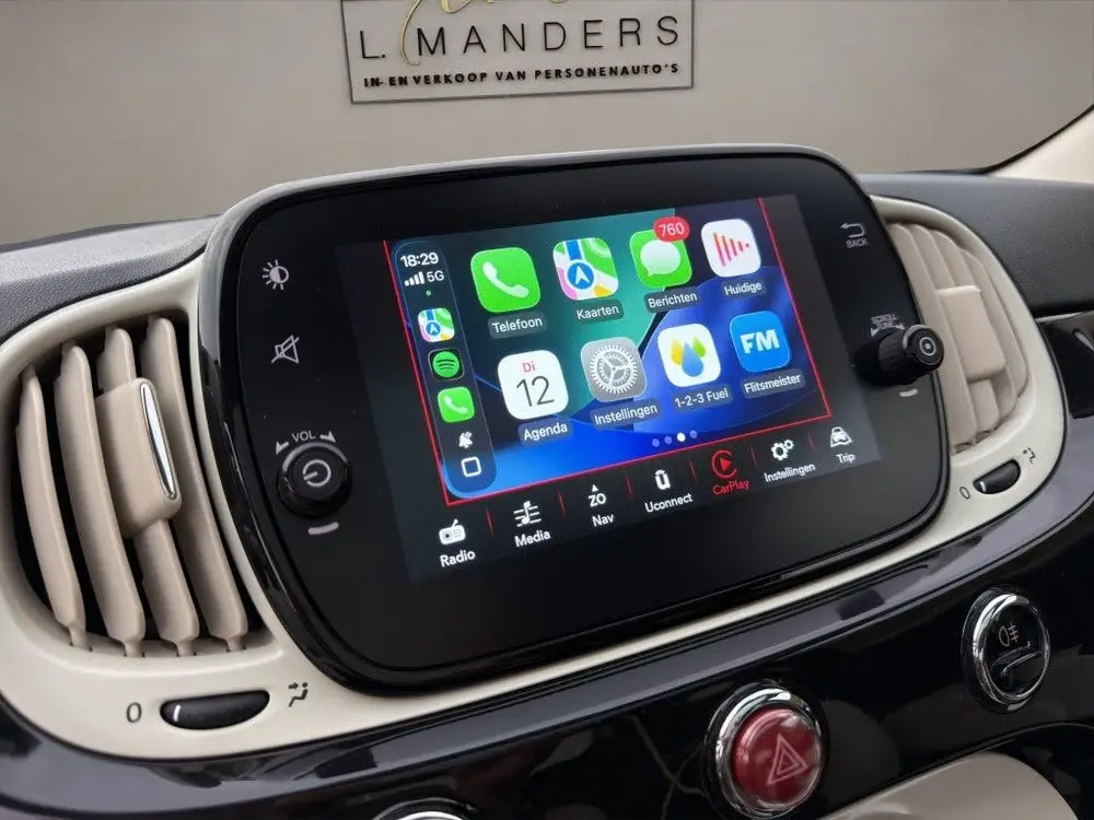 Fiat 500 1.2 Lounge 2019 ZWART | Panoramadak | Apple CarPlay uit 2019, foto 16
