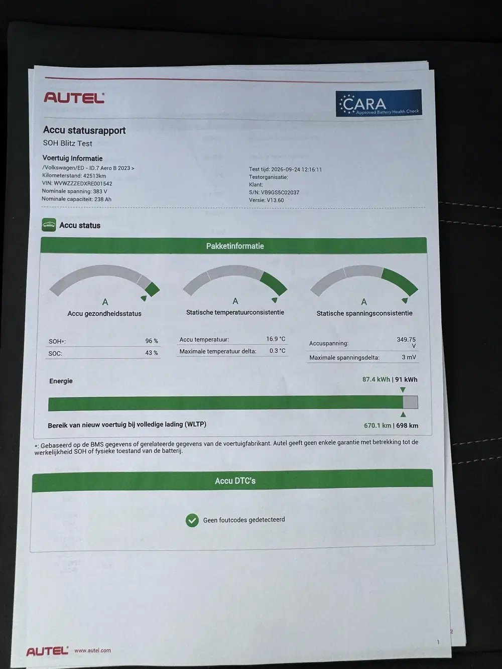 Volkswagen ID.7 77 kWh Pro SOH 96% uit 2024, foto 2