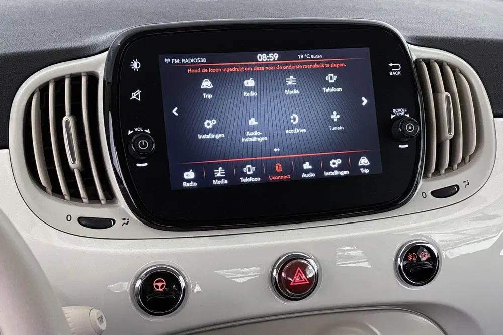 Fiat 500 1.2 Lounge Automaat Apple CarPlay Cruise C uit 2021, foto 12