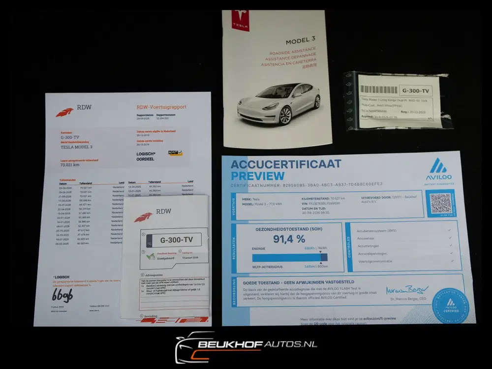 Tesla Model 3 Long Range AWD 75 kWh Leer uit 2019, foto 3
