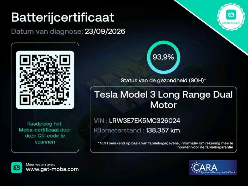 Tesla Model 3 Long-Range AWD 351pk 75 kWh 93.9% SoH FACE uit 2021, foto 2