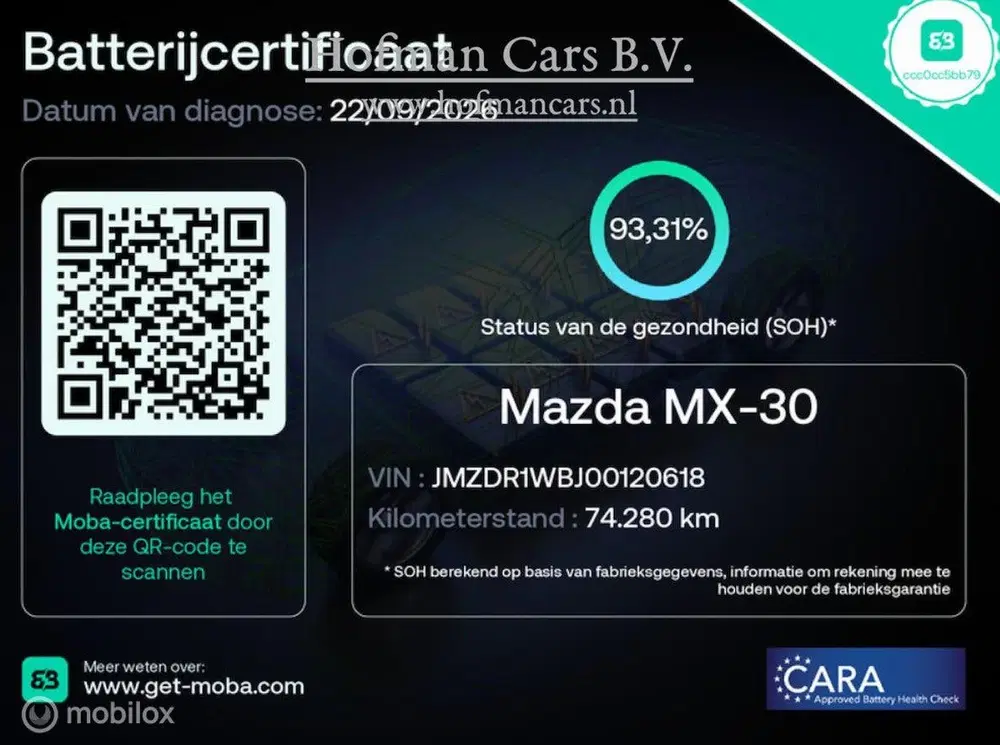 Mazda MX-30 e-SkyActiv 145 36kWh uit 2021, foto 2