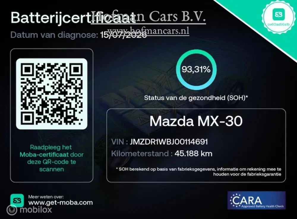 Mazda MX-30 e-SkyActiv 145 Comfort 36 kWh uit 2021, foto 2