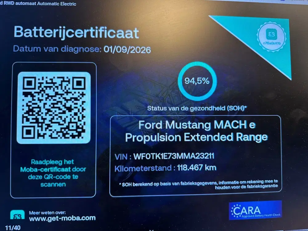 Ford Mustang Mach-E Extended RWD 98 kWh TREKHAAK B&O LEER DE uit 2021, foto 2