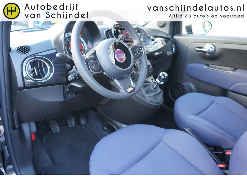 Fiat 500 1.0 HYBRID CLUB ORIGINEEL NEDERLANDS ZWART uit 2022, foto 10