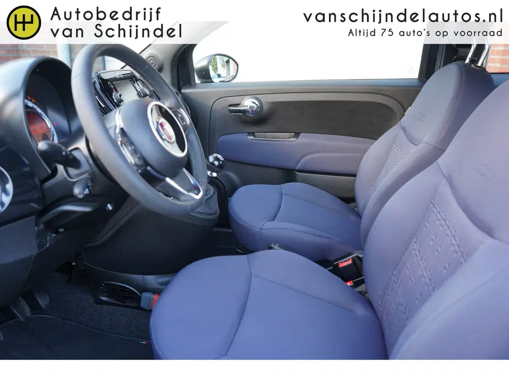 Fiat 500 1.0 HYBRID CLUB ORIGINEEL NEDERLANDS ZWART uit 2022, foto 11