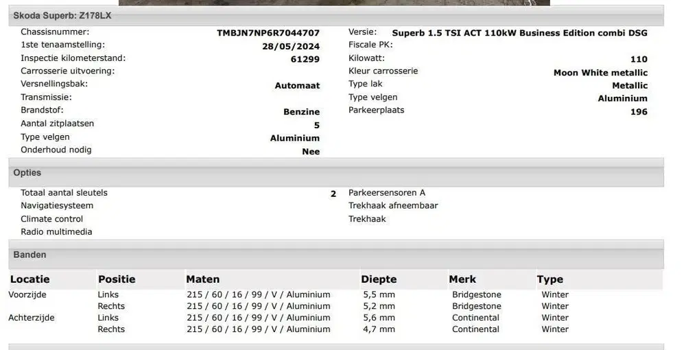 Skoda Superb 1.5 TSI 150PK Automaat Business Edition uit 2024, foto 9