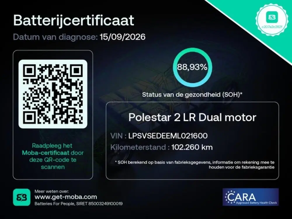 Polestar 2 Long Range Dual Motor 408PK 78kWh 88.9% So uit 2021, foto 2