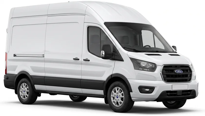 Zijaanzicht van een bestelauto